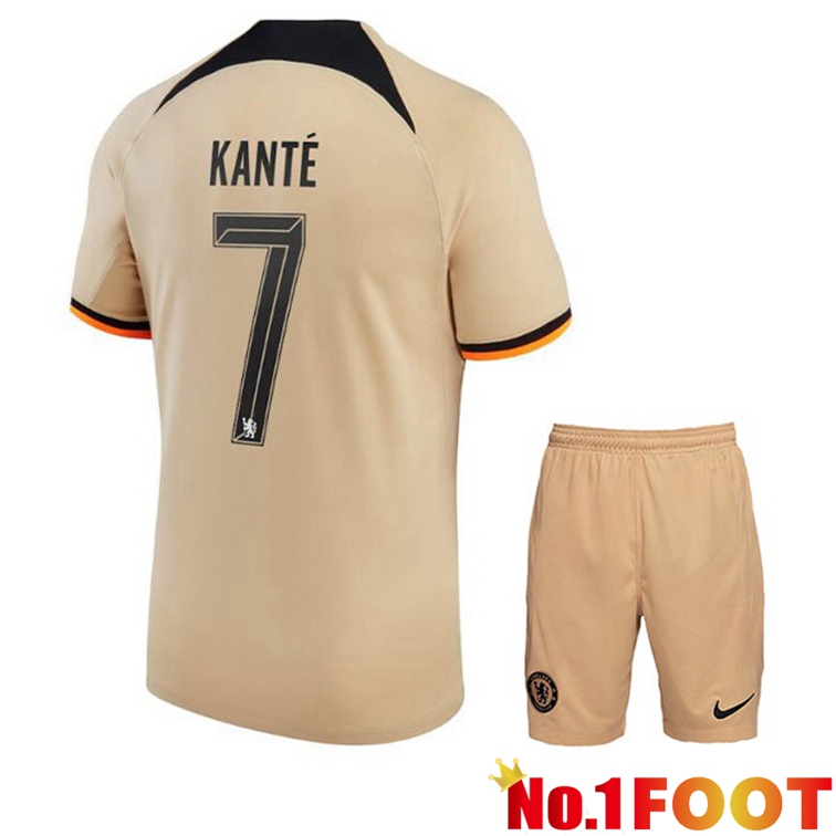 FC Chelsea (KANTÉ 7) Kids Soccer Jerseys Third Marron 2022-2023