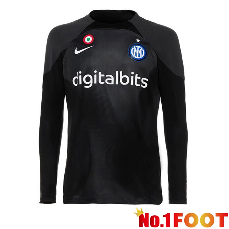 Inter Milan Goalkeeper Soccer Jerseys Long Sleeve Black 2022-2023