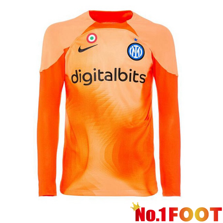 Inter Milan Goalkeeper Soccer Jerseys Long Sleeve Orange 2022-2023