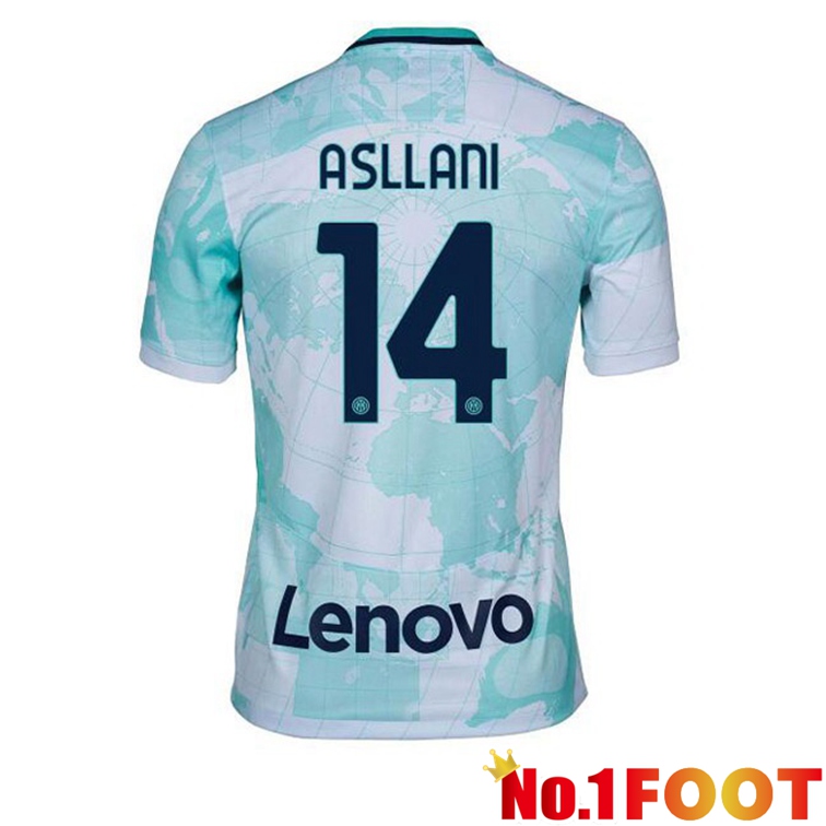 Inter Milan (ASLLANI 14) Soccer Jerseys Away White Green 2022-2023