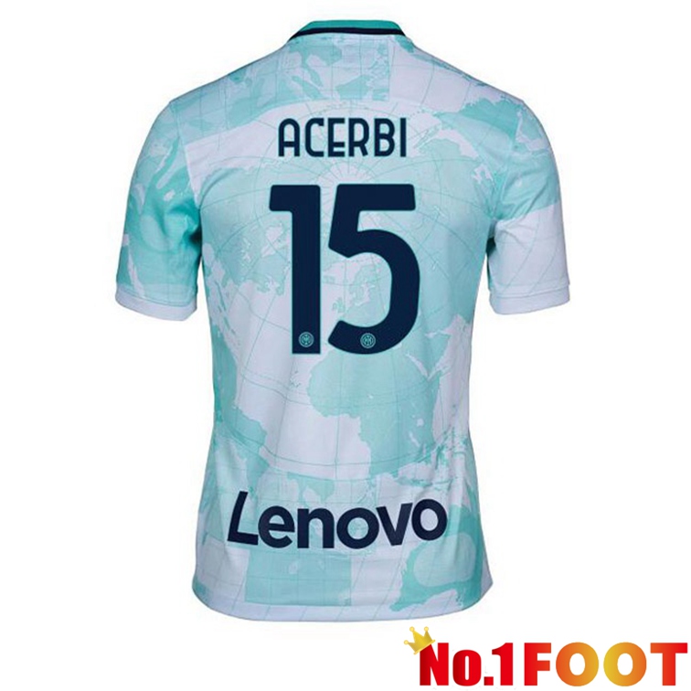 Inter Milan (ACERBI 15) Soccer Jerseys Away White Green 2022-2023