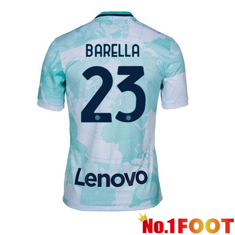 Inter Milan (BARELLA 23) Soccer Jerseys Away White Green 2022-2023