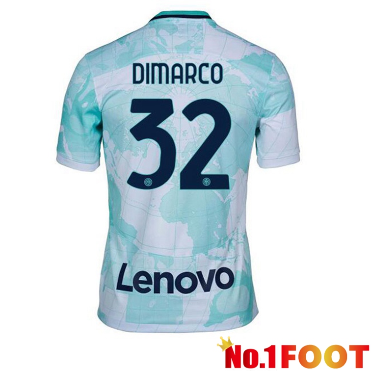 Inter Milan (DIMARCO 32) Soccer Jerseys Away White Green 2022-2023