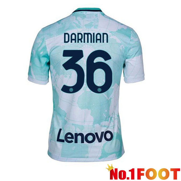 Inter Milan (DARMIAN 36) Soccer Jerseys Away White Green 2022-2023