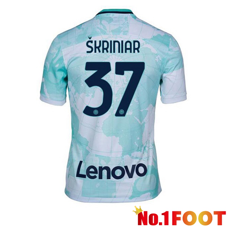 Inter Milan (ŠKRINIAR 37) Soccer Jerseys Away White Green 2022-2023