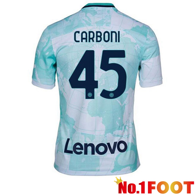 Inter Milan (CARBONI 45) Soccer Jerseys Away White Green 2022-2023