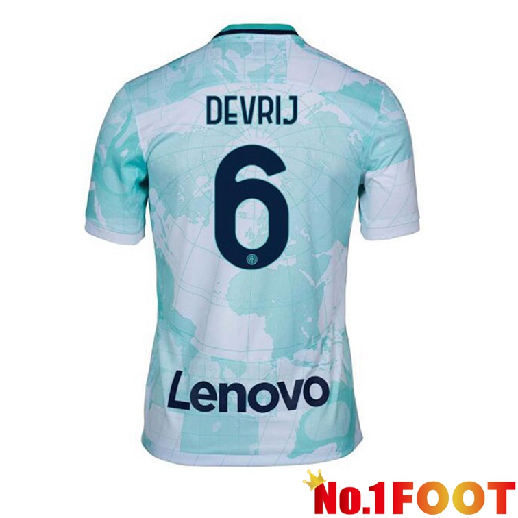 Inter Milan (De VRIJ 6) Soccer Jerseys Away White Green 2022-2023