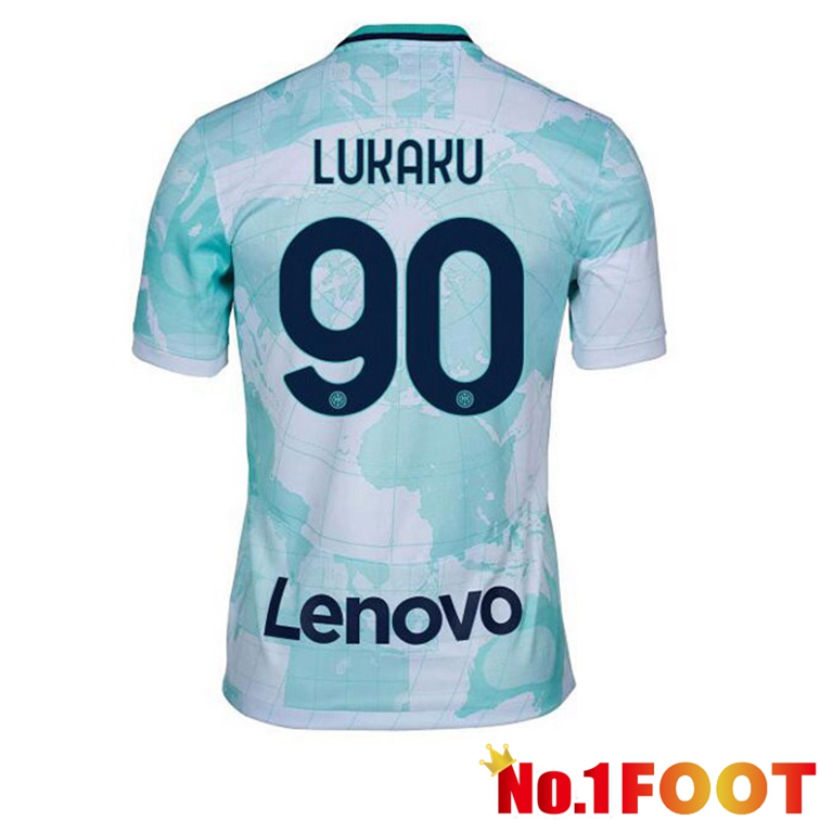 Inter Milan (LUKAKU 90) Soccer Jerseys Away White Green 2022-2023