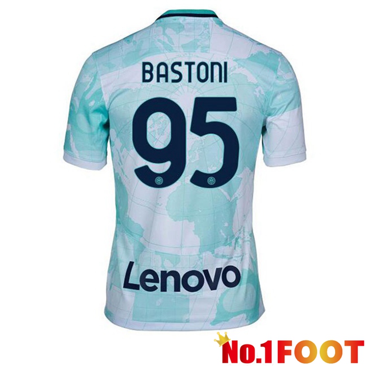 Inter Milan (BASTONI 95) Soccer Jerseys Away White Green 2022-2023