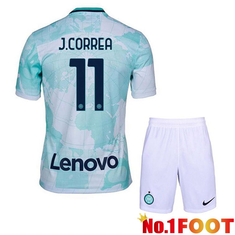 Inter Milan (J.CORREA 11) Kids Soccer Jerseys Away White Green 2022-2023