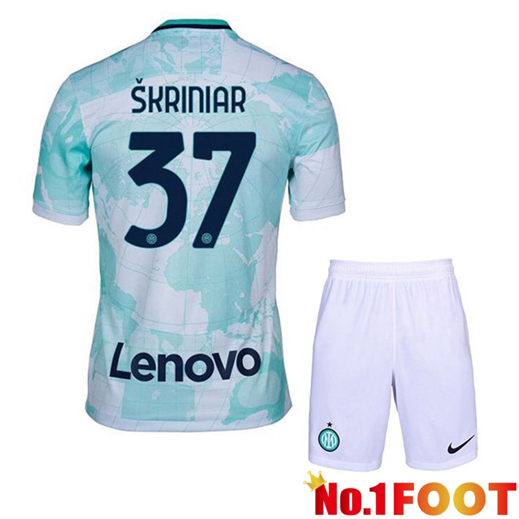 Inter Milan (ŠKRINIAR 37) Kids Soccer Jerseys Away White Green 2022-2023