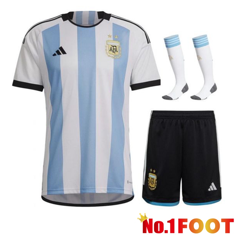 Argentina Soccer Jersey Home (Shorts + sock) World Cup 2022