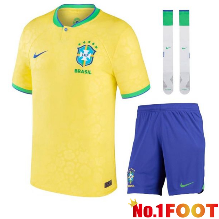 Brazil Soccer Jersey Home (Shorts + sock) World Cup 2022