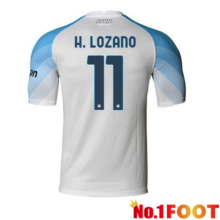 SSC Napoli (H. Lozano 11) Soccer Jerseys Home White 2022-2023