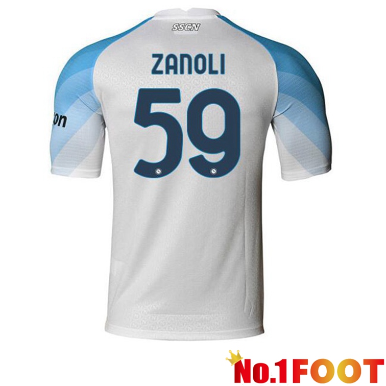 SSC Napoli (Zanoli 59) Soccer Jerseys Home White 2022-2023