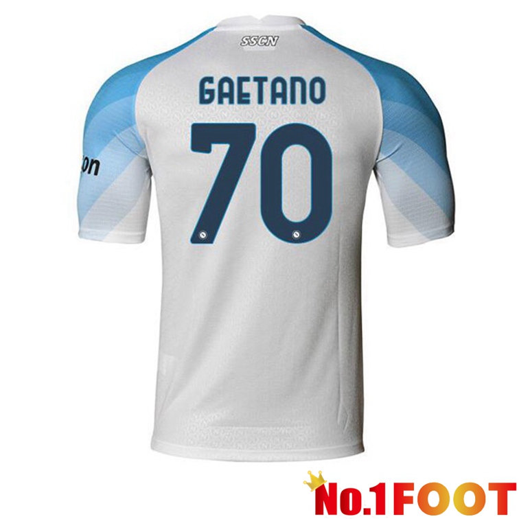 SSC Napoli (Gaetano 70) Soccer Jerseys Home White 2022-2023