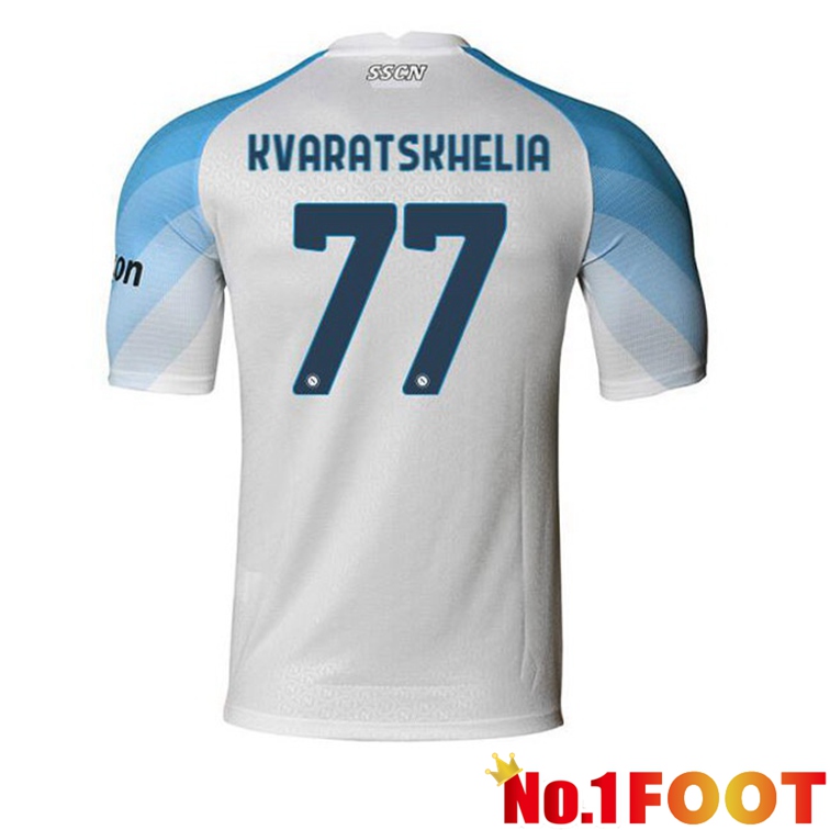 SSC Napoli (Kvaratskhelia 77) Soccer Jerseys Home White 2022-2023