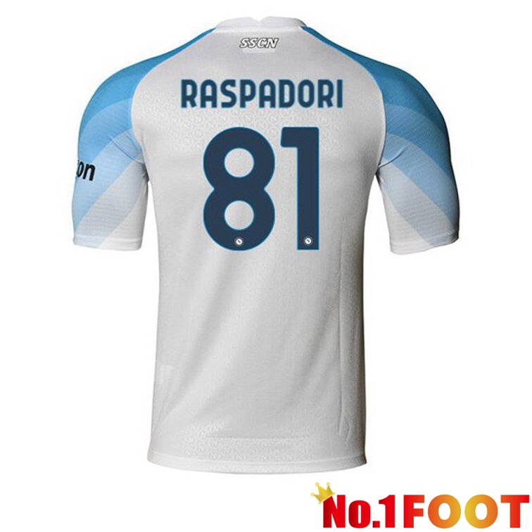 SSC Napoli (Raspadori 81) Soccer Jerseys Home White 2022-2023