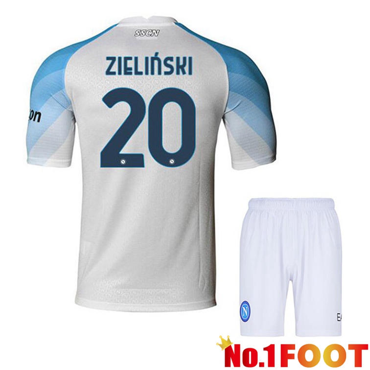 SSC Napoli (Zieliński 20) Kids Soccer Jerseys Home White 2022-2023