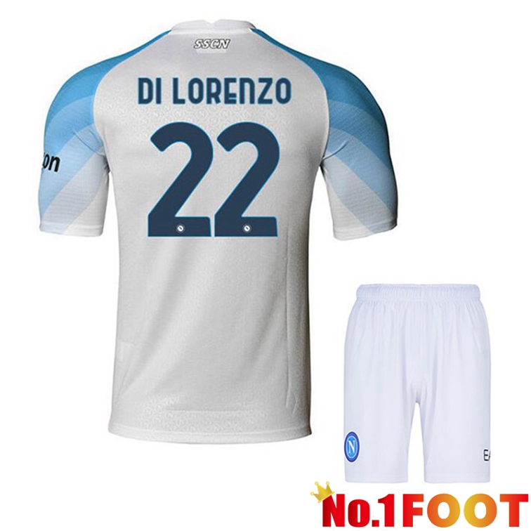 SSC Napoli (Di Lorenzo 22) Kids Soccer Jerseys Home White 2022-2023