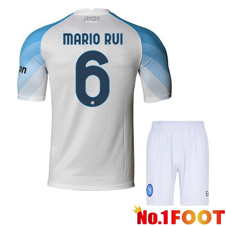 SSC Napoli (Mario Rui 6) Kids Soccer Jerseys Home White 2022-2023