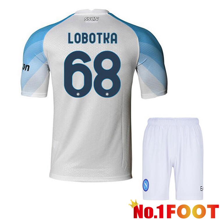 SSC Napoli (Lobotka 68) Kids Soccer Jerseys Home White 2022-2023