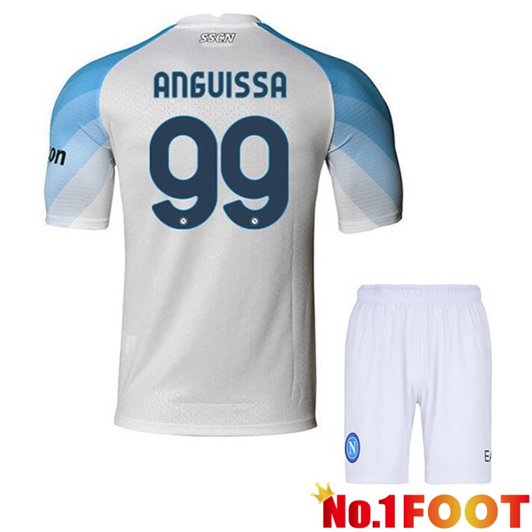 SSC Napoli (Anguissa 99) Kids Soccer Jerseys Home White 2022-2023