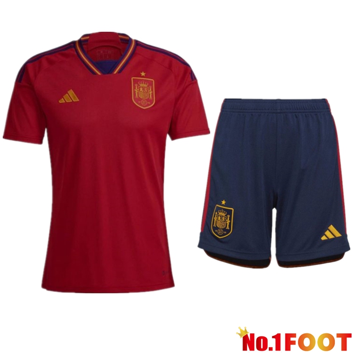 Spain Soccer Jersey Home + Shorts World Cup 2022