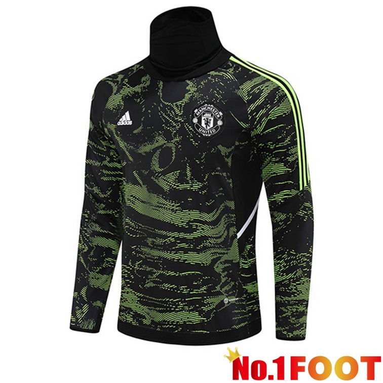 Manchester United High collar Training Sweatshirt Green 2022/2023