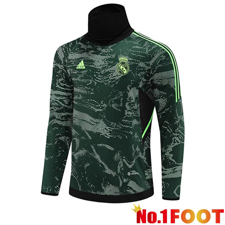 Real Madrid High collar Training Sweatshirt Green 2022/2023