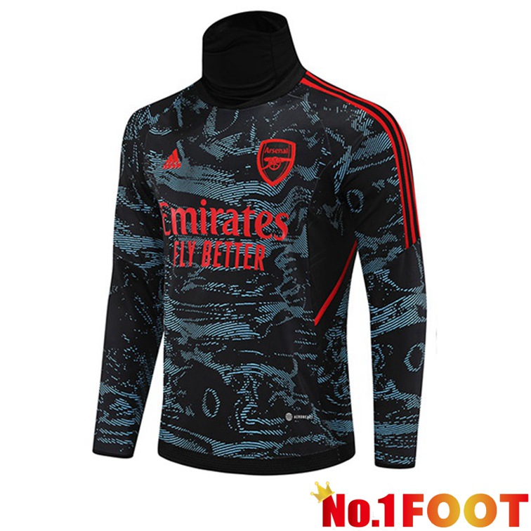 Arsenal High collar Training Sweatshirt Blue Red 2022/2023