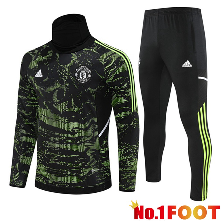 Manchester United High collar Training Tracksuit Suit Green 2022/2023