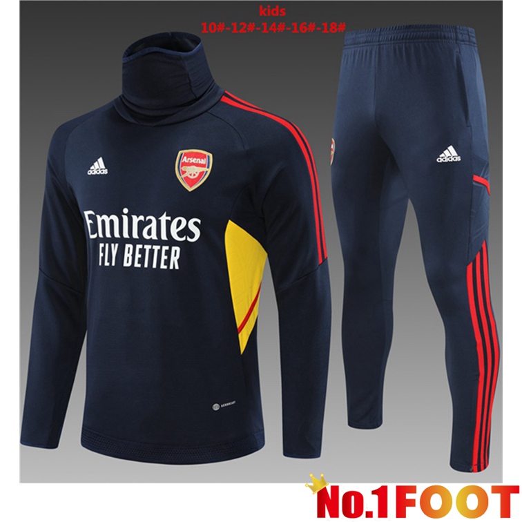 Arsenal High collar Kids Training Tracksuit Suit Royal Blue 2022/2023