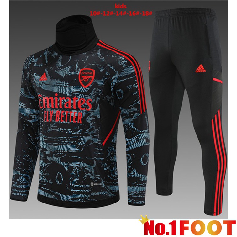 Arsenal High collar Kids Training Tracksuit Suit Red Blue 2022/2023