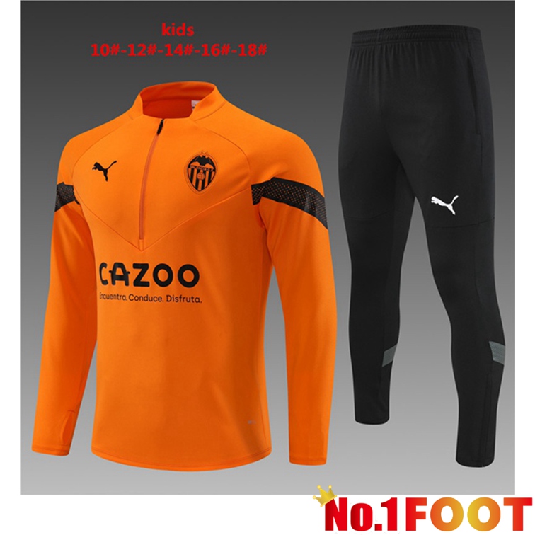 Valencia CF Kids Training Tracksuit Suit Orange 2022/2023