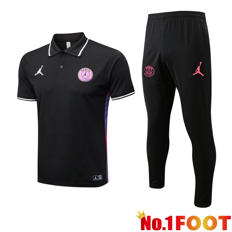 Paris PSG Soccer Polo + Pants Black 2022/2023