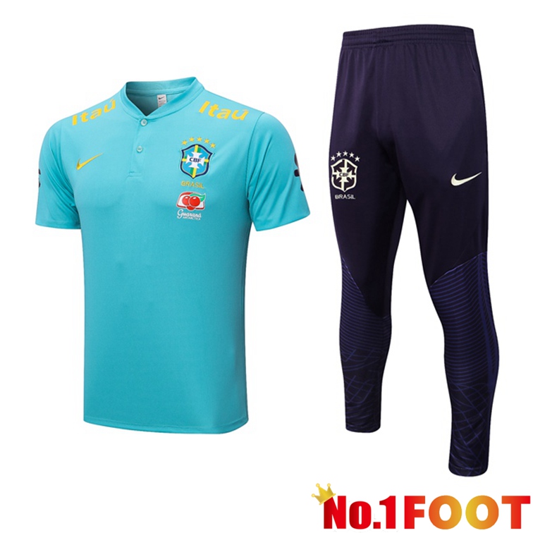 Brazill Soccer Polo + Pants Blue 2022/2023