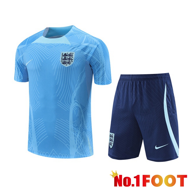 England Training T Shirt + Shorts Blue 2022/2023