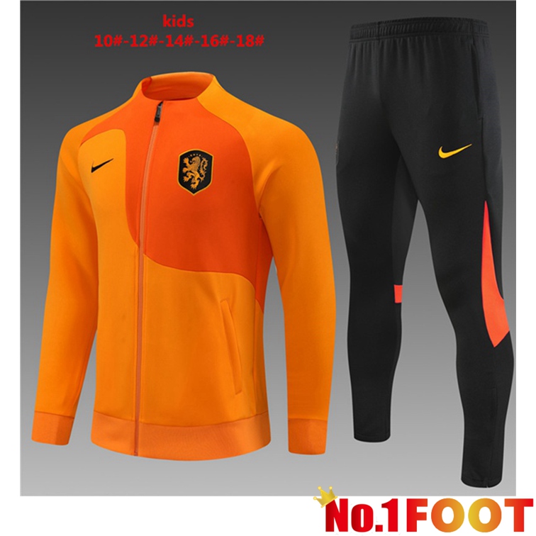 Netherlands Kids Training Jacket Suit Orange 2022/2023