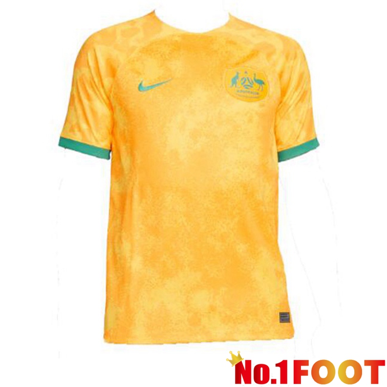 Australia Jersey Home Yellow Soccer World Cup 2022