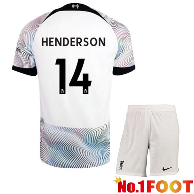 FC Liverpool (HENDERSON 14) Kids Soccer Jersey Away White 2022/2023