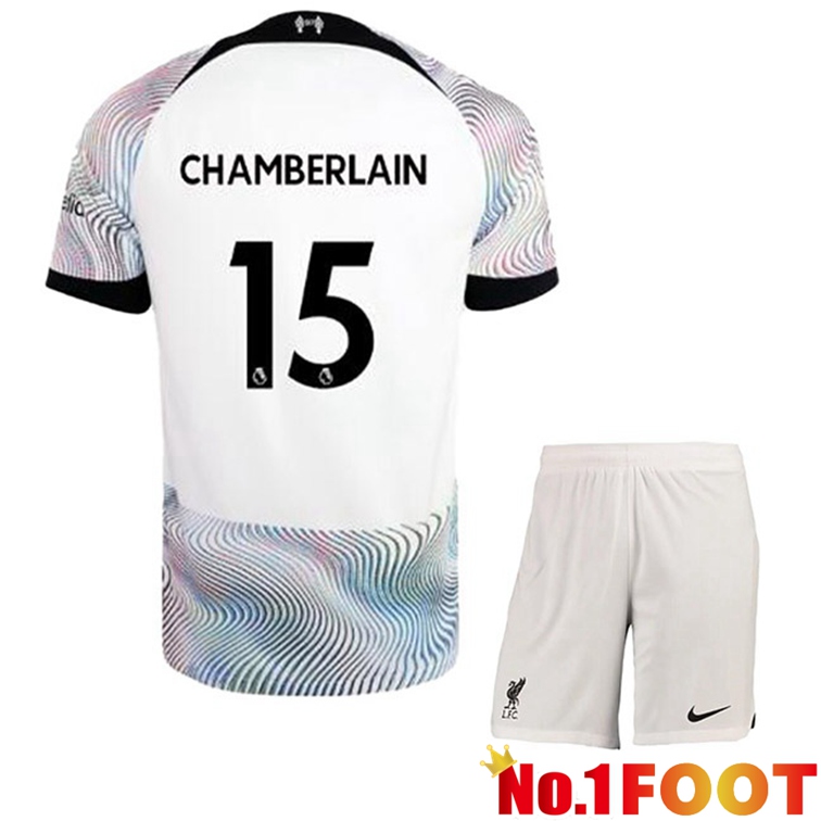 FC Liverpool (CHAMBERLAIN 15) Kids Soccer Jersey Away White 2022/2023