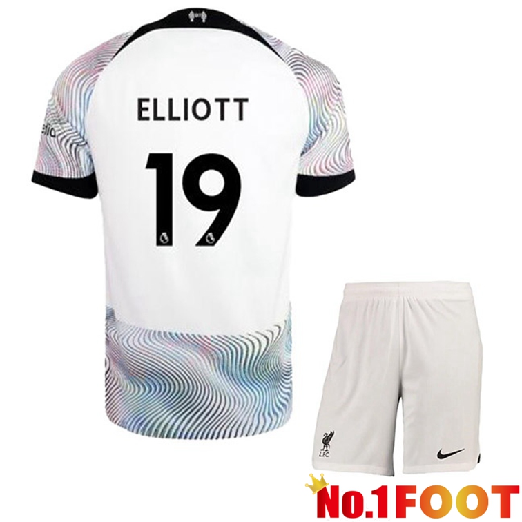 FC Liverpool (ELLIOTT 19) Kids Soccer Jersey Away White 2022/2023