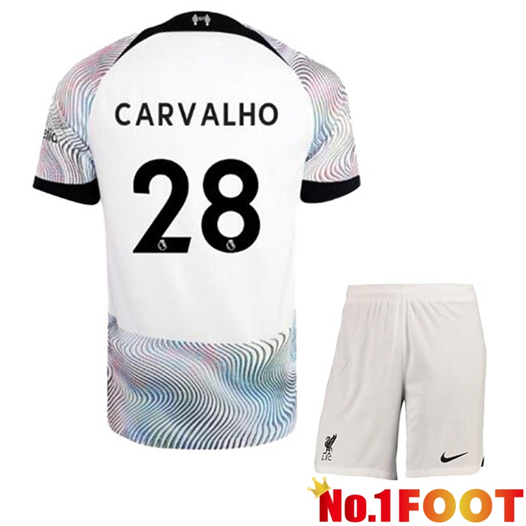 FC Liverpool (CARVALHO 28) Kids Soccer Jersey Away White 2022/2023