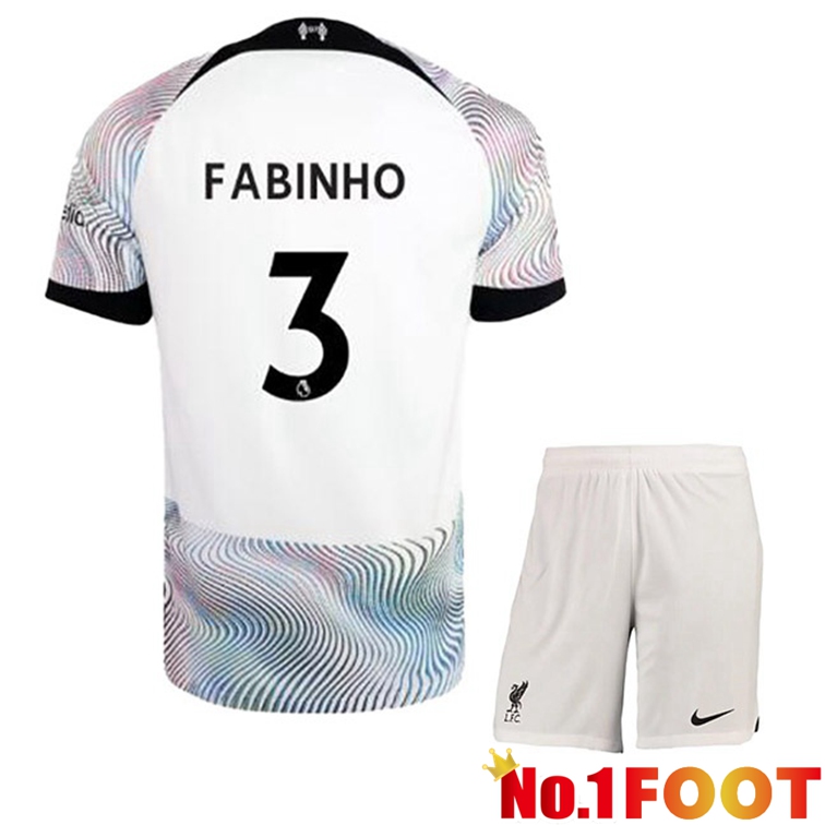 FC Liverpool (FABINHO 3) Kids Soccer Jersey Away White 2022/2023