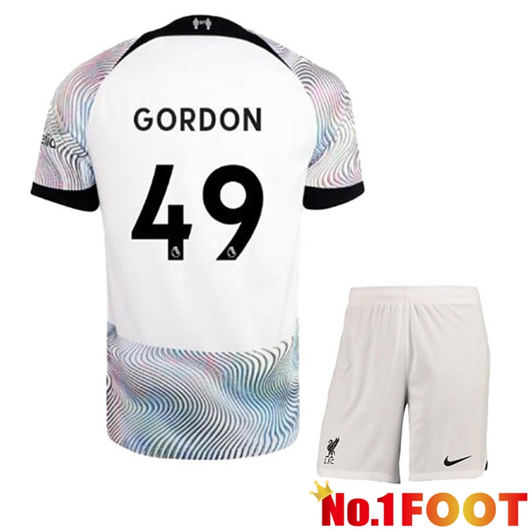 FC Liverpool (GORDON 49) Kids Soccer Jersey Away White 2022/2023