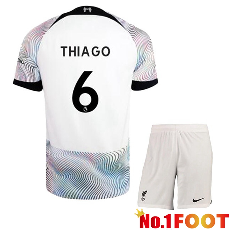 FC Liverpool (THIAGO 6) Kids Soccer Jersey Away White 2022/2023