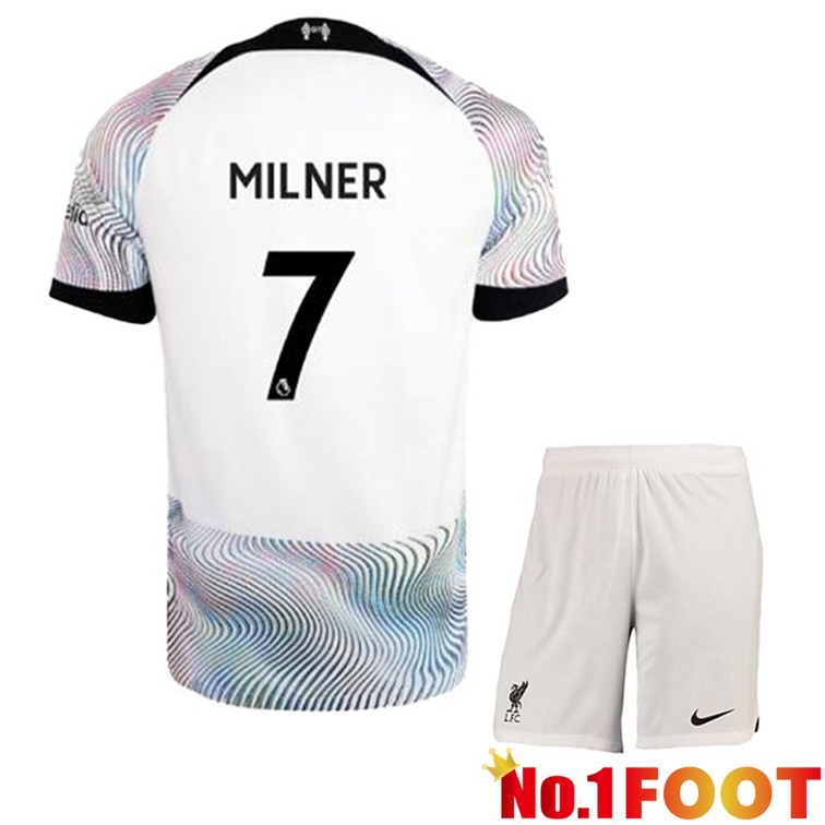 FC Liverpool (MILNER 7) Kids Soccer Jersey Away White 2022/2023