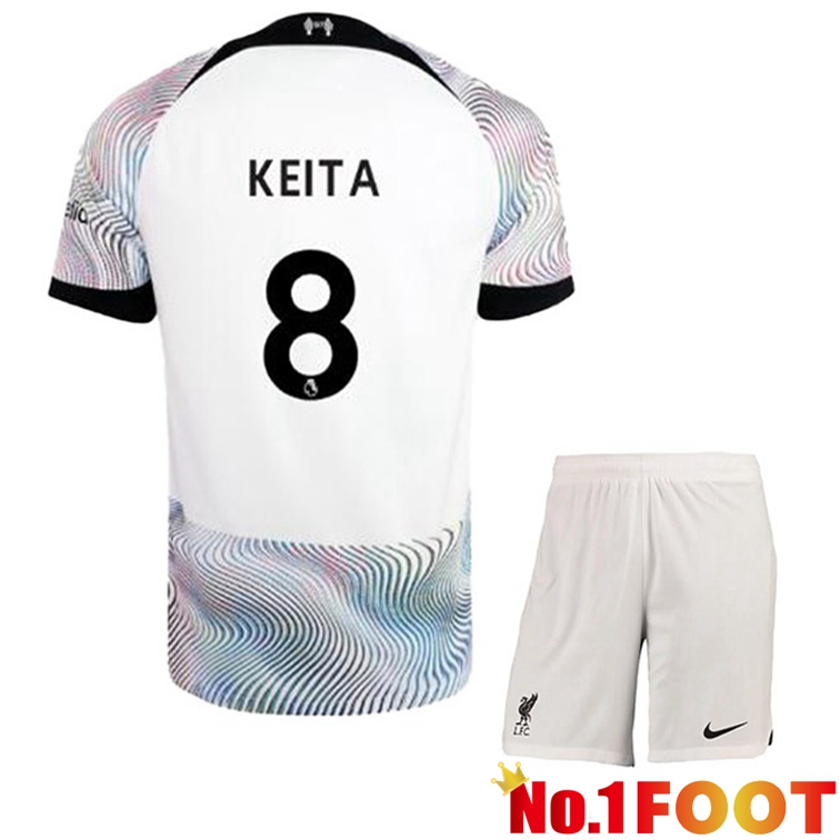 FC Liverpool (KEITA 8) Kids Soccer Jersey Away White 2022/2023