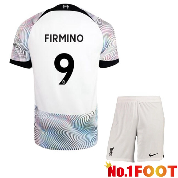 FC Liverpool (FIRMINO 9) Kids Soccer Jersey Away White 2022/2023